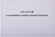 Záznam o prevádzke vozidla osobnej dopravy A5 60 listov