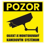Piktogram OBJEKT JE MONITOROVANÝ KAMEROVÝM SYSTÉMOM