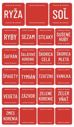 Nálepky na koreničky štvorec 1531 - červená