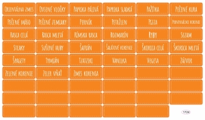 Nálepky na koreničky obdĺžnik 1724 - oranžová