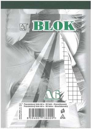 Blok štvorčekový A6