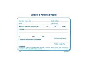 Žiadosť o pracovné voľno 20279