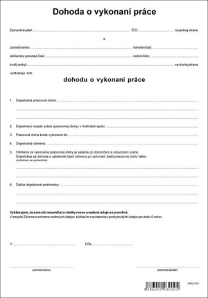 Dohoda o vykonaní práce , IGAZ