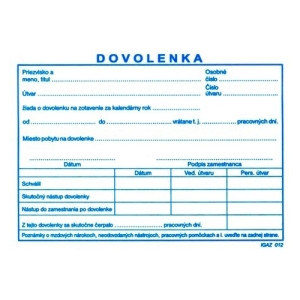 Dovolenka,100 listov, IGAZ