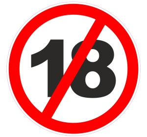 Piktogram ZÁKAZ VSTUPU - OD 18 ROKOV