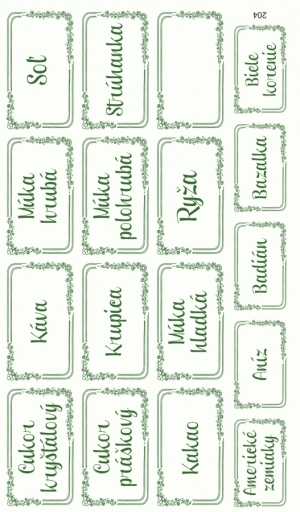Nálepky na koreničky ornament 204 tmavozelená