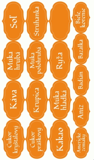 Nálepky na koreničky 324 oranžová