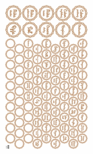 Nálepky na koreničky kruh+ornament 532 hnedá