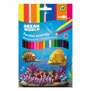 Pastelky Ocean World, trojhranné 18 ks*
