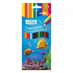 Pastelky Ocean World Trojhranné, 12 ks